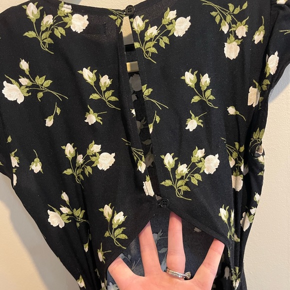 Reformation Gavin Black Floral Midi Dress, Women’s Size 0 - Picture 6 of 8